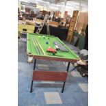 A Snooker Table with Folding Legs complete with Cues, Balls Etc