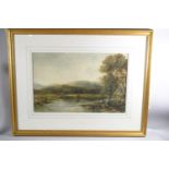 A Large Gilt Framed Watercolour, The River at Conwy, at Betws y Coed by Albert Pollitt, 1916,