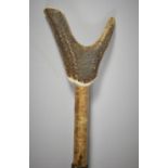 A Bone Handled Thumb Stick, 117cm Long