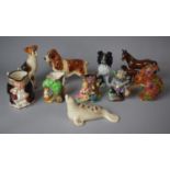 A Collection of Various Animal Ornaments, Toby Jug, Character Jugs, Etc