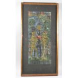 A Framed African Print Depicting Three Maidens, 55x24cm