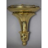A Brass Wall Hanging Bow Fronted and Galleried Sconce, 27cm high