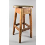 A Vintage Kidney Topped Stool, 60cm high