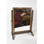 An Edwardian Oak Framed Swing Dressing Table Mirror, 50cm high