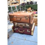 A Collection of Three Various Vintage Suitcases