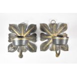 A Pair of Wall Hanging Toleware Candle Sconces, Each 25cm high