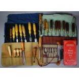 A Collection of Various Part Wooden Handled Chisel Sets