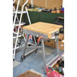 A Modern Metal Framed Work Bench with Vice, 58cm wide