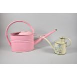 Two Metal Watering Cans, the Longest 56cm