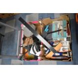 Two Boxes of Work Shop Tools, Sharpening Stones etc
