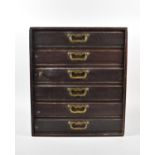 A Late Victorian Six Drawer Collectors Chest with Brass Drop Handles, 40cm x 26.5cm x 46cm high