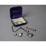 A Small Collection of Silver Mounted Wedgwood Jasperware Jewellery Items