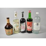 A Collection of Various Five Bottles, Eau de vie, Dubonnet, Mold Punch, Emery Liqueur and Coffee
