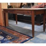 A Vintage Pine Two Drawer Side Table, Top Requires Cleaning of Sticky Glue Substance, 168cm Wide