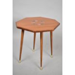 A Mid 20th Century Octagonal Occasional Table with Rose Decoration to Top, 44cm wide