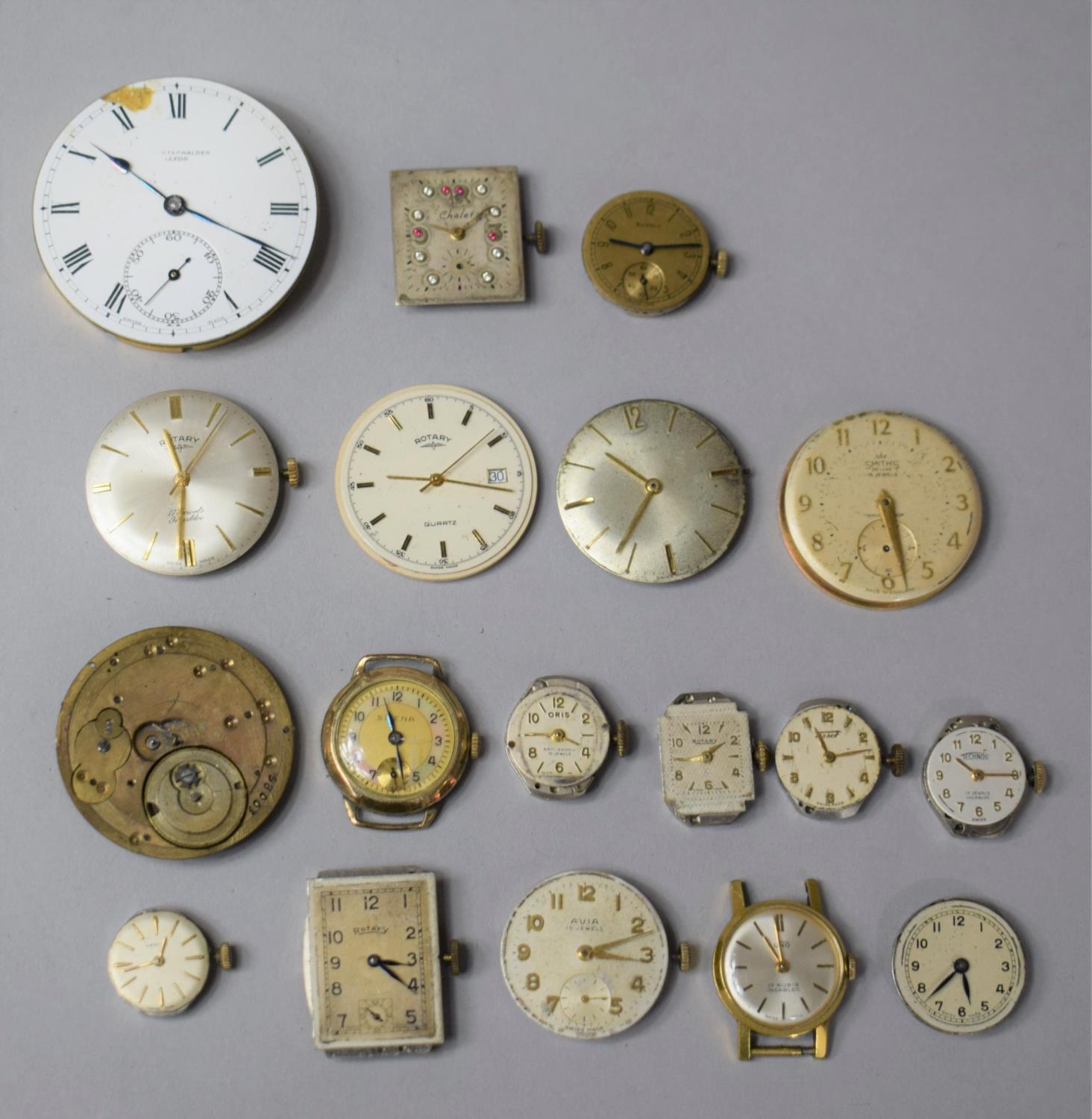 A Collection of Various Watch Movements for Spares and Repairs