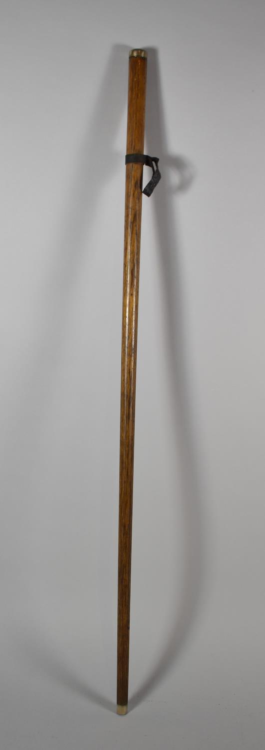 A Turned Pacing Stick with Engraved Top, "F J Y from H E F"