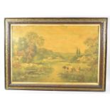 A Framed Late 19th Century Lithograph Depicting Rural Scene, 67x44cm