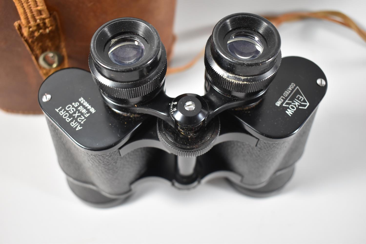 A Pair of Air Port 12x50 Field Binoculars by Eikow with Leather Case - Image 2 of 2