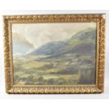 A Gilt Framed Oil on Canvas Depicting Moorland Scene, 60x44cm