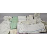 A Collection of Various Table Linens, Embroideries, Christening Gowns etc
