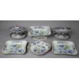 A Collection of 19th Century Glazed Floral Decorated Wedgwood Stonewares to Include Pair of Oval
