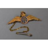 A 9ct Gold RAF Sweetheart Brooch