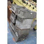 A Collection of Nine Vintage Metal Parts Trays, Various Sizes
