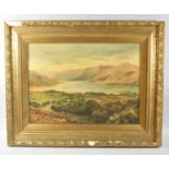 A Gilt Framed Oil on Canvas Depicting Loch Tay Signed A Simcock, 54x39cm