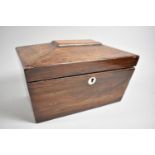 A 19th Century Rosewood Two Division Tea Caddy of Sarcophagus Form, in Need of Restoration and
