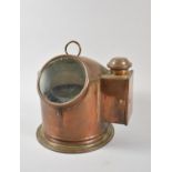 A Sestrel Copper Binnacle with Inner Gimballed Compass and Side Spirit Burner Compartment Box, (