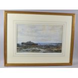 A Framed Albert Pollitt (1859-1926) Watercolour Coastal Scene Depicting Rock Pools at Low Tide, 45cm