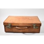 A Vintage Leather Suitcase, 46cm wide