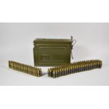 A .350M1 Cal Ammunition Box Containing Spent Machine Gun Belt