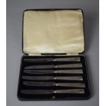 A Cased Set of Six Silver Handled Fruit Knives, Sheffield, 1935 by Eric Viner