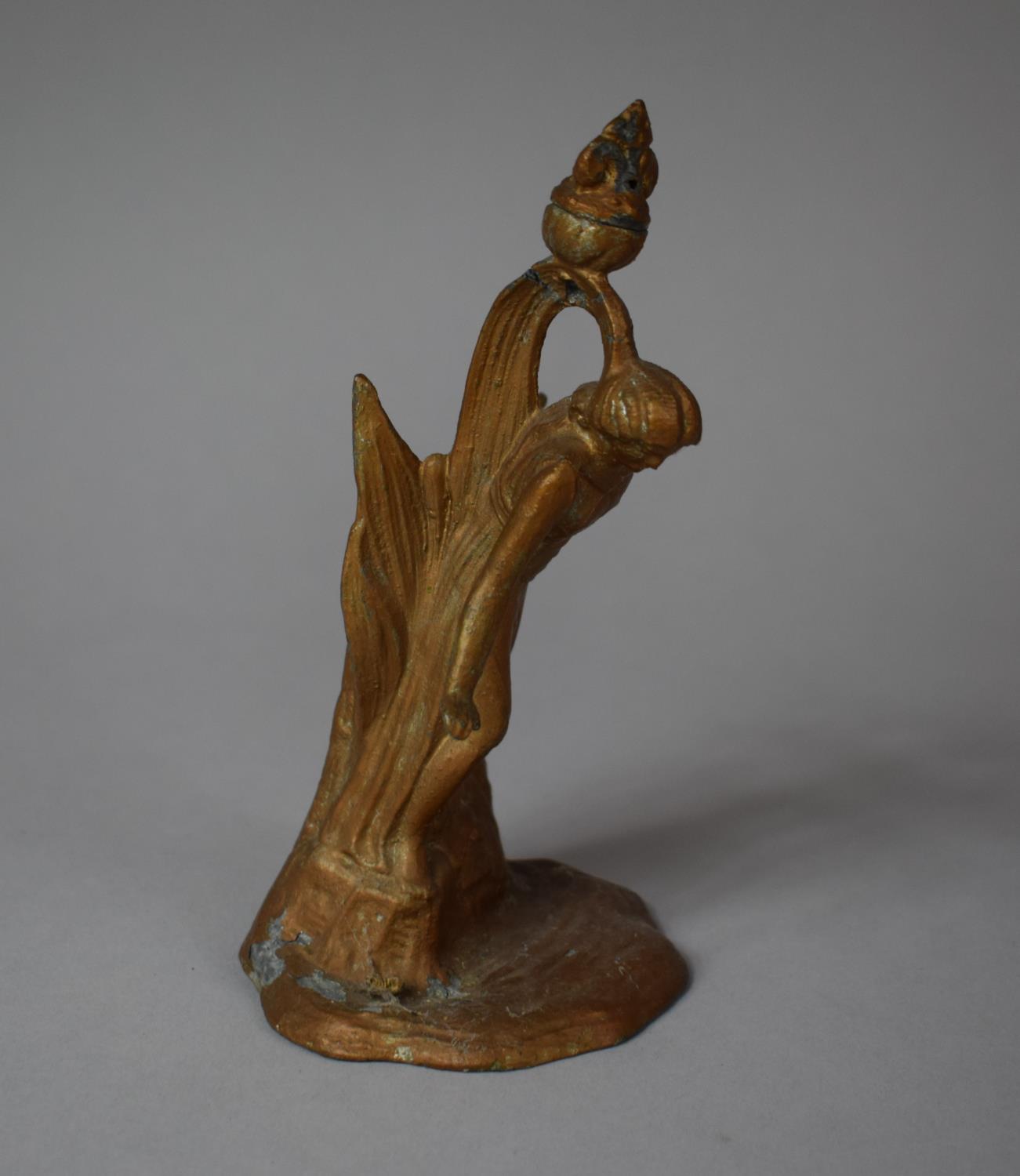 A Spelter Figural Mount Depticing Classical Maiden, 16cm high - Image 3 of 3