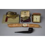 A Collection of Smoking Ephemera to Include State Express Tin, Briar Pipe, Presentation Table