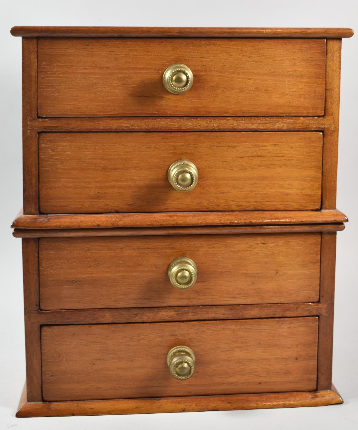 A Mahogany Four Drawer Collectors Chest on Chest, 30cm wide and 35cm high