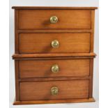 A Mahogany Four Drawer Collectors Chest on Chest, 30cm wide and 35cm high
