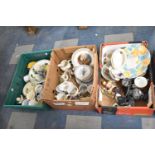 Three Boxes Containing Various Ceramics to Include Mugs, Reticulated Plates, Bowls, Greek Souvenir