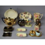 A Collection of Mid/Late 20th Century Ceramics to Include Carlton Ware Chinoiserie Vase on Black