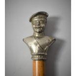 A German Military Reservists Walking Cane, Inscribed "Es Lebe Der Reservemann", 93cm Long