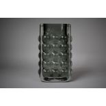 A Large Heavy Studio Glass Cubist Vase, 22cm high