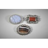 Three Silver Mounted Brooches, Each with Scottish Hardstones