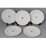 A Set of Five Minton Armorial Plates with Central Crests for Mostyn School, Parkgate Wirral, 25.