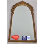 A Mid 20th Century Gilt Framed Arch Topped Wall Mirror, 106x42cm