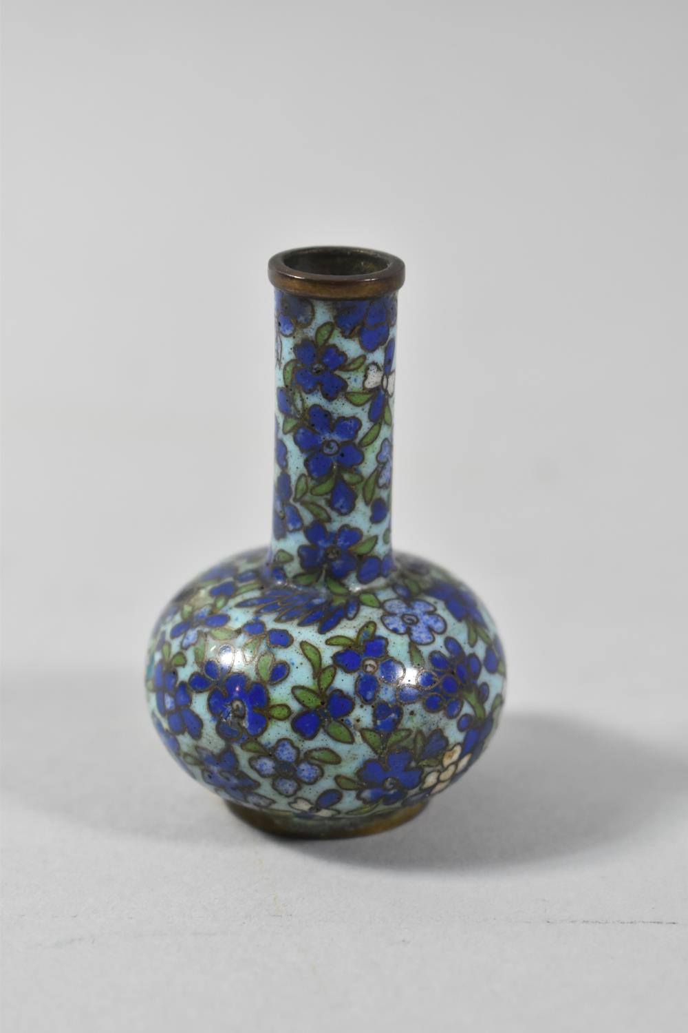 A Miniature Oriental Rectangular Enamelled Dish and a Small Cloisonne Vase, Dish 8.25cm Wide - Image 3 of 3