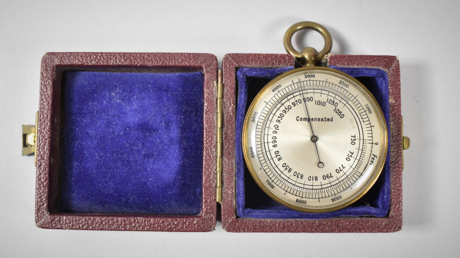 A Late 19th/Early 20th Century Cased Pocket Altimeter with Compensated Movement