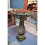 A Vintage Reconstituted Garden Bird Bath on Vase Support, 50cm Diameter