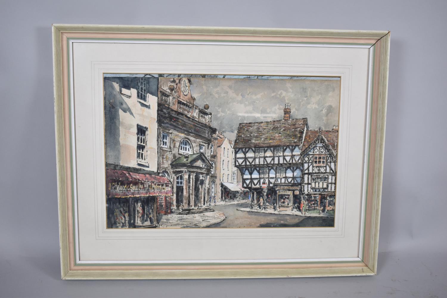 A Framed Print of the Butter Cross, Ludlow (Over Another), 56x37cm